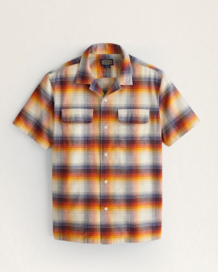 MEN'S SHORT-SLEEVE PLAID COTTON BOARD SHIRT